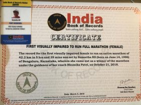 India record certificate vi sunitha